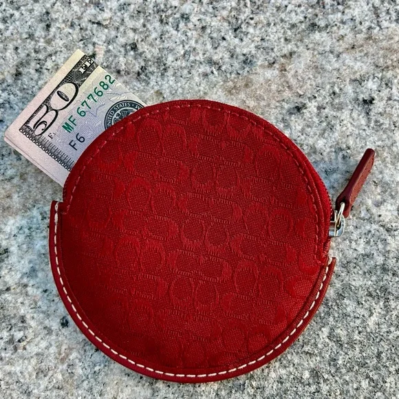 COACH Red Coin Purse - Picture 1 of 4